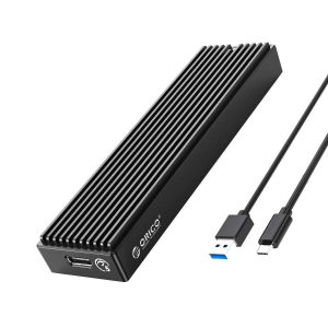 ORICO M.2 NVMe SSD Enclosure, USB 3.1 Gen 2 (10 Gbps) to NVMe PCI-E M.2 SSD Case Support UASP for NVMe SSD Size 2230/2242/2260/2280(up to 4TB) - Black,Aluminum / Plastic,USB Type C,1,M.2 NGFF SSD,1 Bay