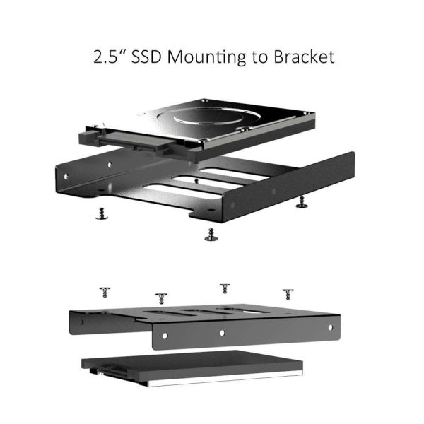 GLOTRENDS 2.5 to 3.5 Inch SSD HDD Holder Metal Mounting Bracket (2 packs)