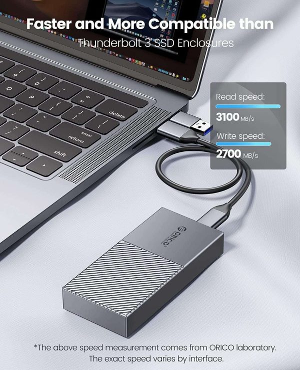 ORICO M.2 NVMe SSD Enclosure 40Gbps PCIe3.0x4 USB Type-C Aluminum Adapter, NVMe 2280 M-Key(B+M Key) External Solid State Drive Case,Compatible with Thunderbolt 3/4 USB3.2/3.1/3.0/Type C