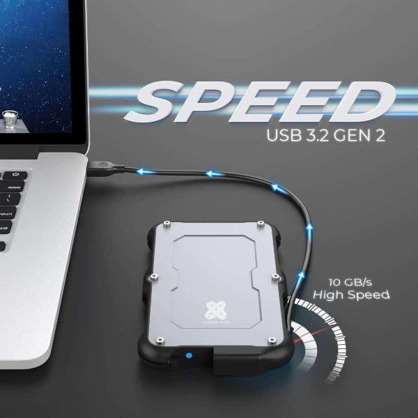 Titanium One Portable External SSD  2TB USB 3.2 Gen 2 IP66 Water/Dust/Shock Proof for PC Laptop Mac Android Game Console