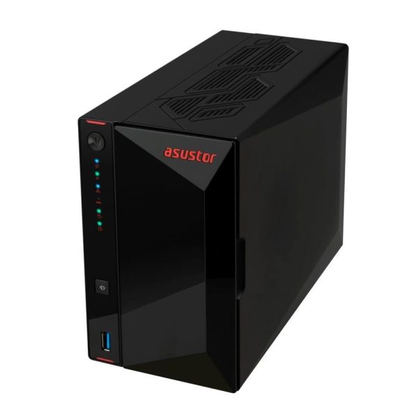 Asustor AS5402T 2 Bay NAS Storage, Quad-Core 2.0GHz CPU, 4xM.2 NVMe SSD Slots, 2x2.5GbE Ports, 4GB DDR4 RAM, Gaming Network Attached Storage, Home Personal Cloud Storage (Diskless)
