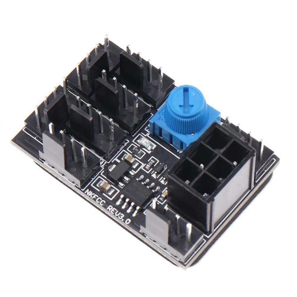 GPU 6Pin Powered PWM 4 Pin Fan Controller Hub 17A High-Power 8 Ports 4Pin CPU Case Cooler 12V Fan Speed Splitter Adapter w/ Dual Molex LP4 to PCIe 6-Pin Splitter Cable, - 2Pin & 3Pin Fan Compatible