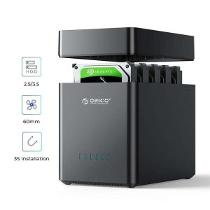 ORICO Dual 2 Bay Magnetic-type 3.5 Inch USB3.0 Hard Drive Enclosure Support 20TB Max 5Gbps UASP 12V Adapter Tool Free HDD Enclosure - 5 Bay DS500U3