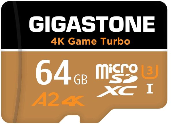 [Gigastone] Micro SD Card 32GB 5-Pack, Camera Plus, MicroSDHC Memory Card for Video Camera, Wyze Cam, Security Camera, Roku, Full HD Video Recording, UHS-I U1 A1 Class 10, up to 90MB/s, with Adapter - 64GB,Game Turbo,1-Pack