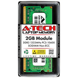 A-Tech 16GB (2x8GB) DDR3 / DDR3L 1600MHz SODIMM PC3L-12800 2Rx8 1.35V CL11 Non-ECC Unbuffered 204-Pin SO-DIMM Notebook Laptop RAM Memory Upgrade Kit - 2GB,DDR3 1333 (PC3 10600),9