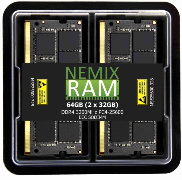 128GB Kit 4x32GB DDR4-3200 PC4-25600 ECC SODIMM 2Rx8 Memory by NEMIX RAM - 64GB (2 x 32GB)