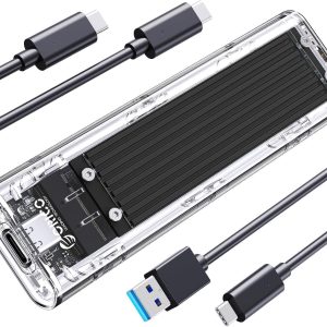 ORICO TCM2-C3 Aluminum USB 3.1 Gen2 Type-C NVMe M.2 Hard Drive Enclosure 10Gbps Date Transfer Rate Support UASP Protocol with Type-C to C Cable - Red - Black,USB 3.1 Type-C,1,M.2 NVME PCI-E x 4 M-Key SSD,1 Bay