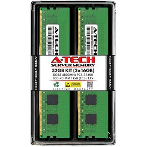 128GB (4x32GB) RAM for Dell PowerEdge T560, R660, R660xs, R6615, R6625, R760, R760xa, R760xd2, R760xs, R7615, R7625, R860, R960 | DDR5 4800MHz EC8 RDIMM PC5-38400 2Rx8 ECC Registered Server Memory Kit - 32GB (2 x 16GB)