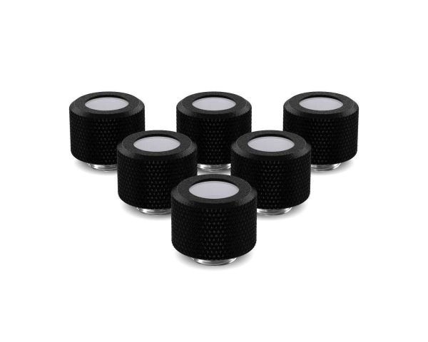 PrimoChill 12mm OD Rigid SX Fitting - 6 Pack - TX Matte Black