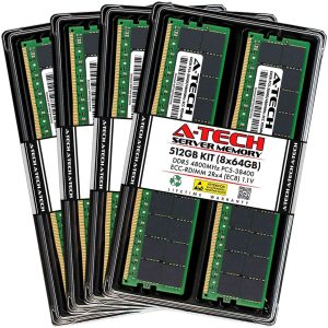 128GB (4x32GB) RAM for Dell PowerEdge T560, R660, R660xs, R6615, R6625, R760, R760xa, R760xd2, R760xs, R7615, R7625, R860, R960 | DDR5 4800MHz EC8 RDIMM PC5-38400 2Rx8 ECC Registered Server Memory Kit - 512GB (8 x 64GB)