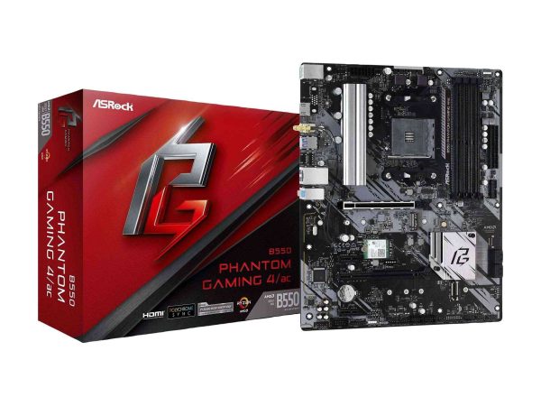 ASRock B550M Pro SE AM4 DDR4 SATA 6Gb/s 1 PCIe 4.0 x16 Micro ATX Motherboard - B550 PHANTOM GAMING 4 AC