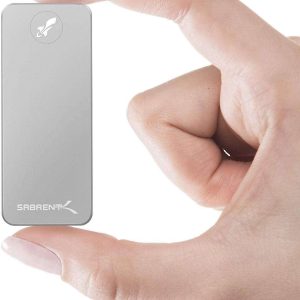 SABRENT Rocket Nano 2TB USB 3.2 10Gb/s External Aluminum SSD (Black) (SB-2TB-NANO-BLK) - 2TB,Silver,Standard Model