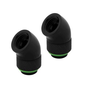 Corsair Hydro X Series XF Compression 10/13mm (3/8" / 1/2") ID/OD Fittings, Black, 4-pack - Rotary Adapter,45° Universal
