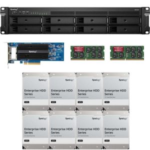 Synology RS1221+ RackStation with 4GB RAM, E10G18-T2 10GbE Adapter and 64TB (8 x 8TB) of Synology Enterprise Drives Fully Assembled and Tested By CustomTechSales - 8GB DDR4,128TB (8 x 16TB)