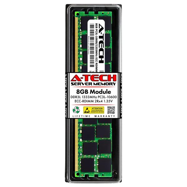A-Tech 32GB (4x8GB) 2Rx4 PC3-10600R DDR3 1333 MHz ECC RDIMM 1.5V Registered DIMM 240-Pin Dual Rank x4 Server & Workstation RAM Memory Upgrade Kit - 8GB,DDR3L 1333 (PC3L 10600)