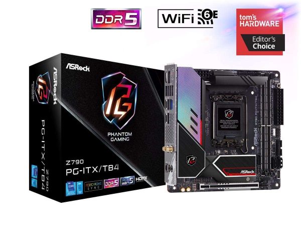 ASRock Z790 PG SONIC Intel LGA1700 (14th,13th,12th Gen) ATX Motherboard, 4 slots DDR5, PCIE 5.0 x16, 5 M.2 slots, 2.5Gb Lan, 7.1 Nahimic Audio, Front USB3.2 Gen2X2 Type_C, 14+1+1 Power Phase - Z790 PG-ITX/TB4