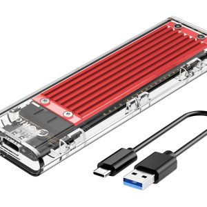 ORICO TCM2-C3 Aluminum USB 3.1 Gen2 Type-C NVMe M.2 Hard Drive Enclosure 10Gbps Date Transfer Rate Support UASP Protocol with Type-C to C Cable - Red - Red,USB Type C,1 Bay,M.2 NGFF SSD,1 Bay