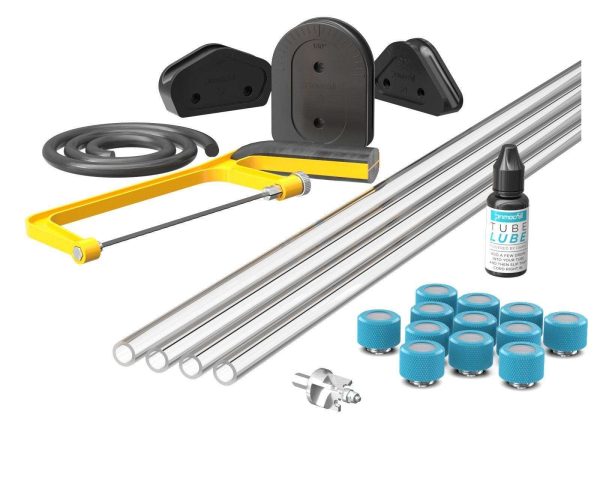 PrimoChill (Complete Kit) 4x 14mm Acrylic/PMMA Tubes, 12x Metrix SX Fitting, Bending Jig/Kit, Cutter and Finishing Bit - Sky Blue