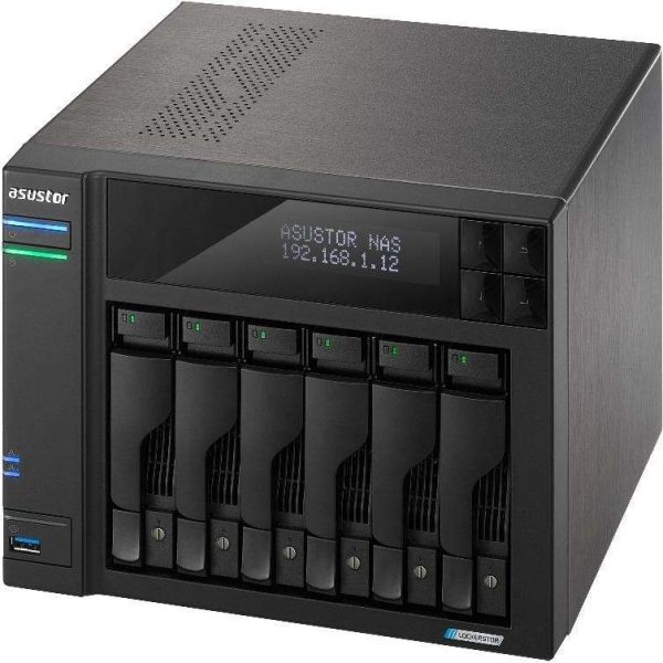 Asustor AS6706T Lockerstor 6 Gen2,4Bay NAS,Quad-Core 2.0GHz CPU,Dual 2.5GbE Ports,8GB DDR4,Four M.2 SSD Slots (Diskless)