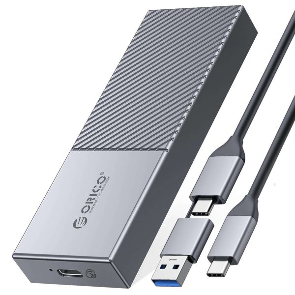 ORICO M.2 NVMe SSD Enclosure 40Gbps PCIe3.0x4 USB Type-C Aluminum Adapter, NVMe 2280 M-Key(B+M Key) External Solid State Drive Case,Compatible with Thunderbolt 3/4 USB3.2/3.1/3.0/Type C - Gray,M.2 NVME SSD,USB 3.2 Gen2x2 (20Gbps)