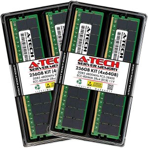 128GB (4x32GB) RAM for Dell PowerEdge T560, R660, R660xs, R6615, R6625, R760, R760xa, R760xd2, R760xs, R7615, R7625, R860, R960 | DDR5 4800MHz EC8 RDIMM PC5-38400 2Rx8 ECC Registered Server Memory Kit - 256GB (4 x 64GB)
