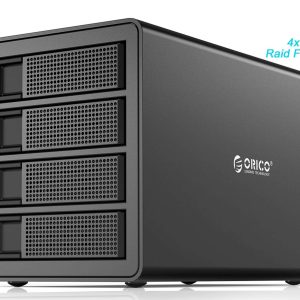 ORICO 5 Bay Raid Enclosure External Hard Drive Enclosure Case Support 90TB for 2.5/3.5 in HDD SSD Aluminum Hard Drive Docking Station for Enterprise Data Storage Built-in 150W Power With Raid - Black,USB 3.0 w/UASP & SATA III,With RAID,4 Bay,4 Bay w/ Raid 3549RU3
