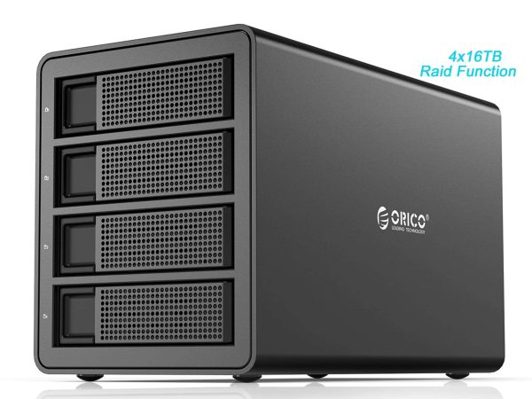 ORICO 5 Bay Raid Enclosure External Hard Drive Enclosure Case Support 90TB for 2.5/3.5 in HDD SSD Aluminum Hard Drive Docking Station for Enterprise Data Storage Built-in 150W Power With Raid - Black,USB 3.0 w/UASP & SATA III,With RAID,4 Bay,4 Bay w/ Raid 3549RU3