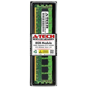 A-Tech 8GB 1Rx4 PC3-14900R DDR3 1866 MHz ECC RDIMM 1.5V Registered DIMM 240-Pin Single Rank x4 Server & Workstation RAM Memory Upgrade Module