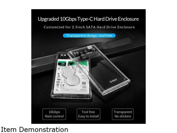 ORICO 2.5'' Hard Drive Enclosure Type-C USB 3.1 Gen2 to SATA 6Gbps Computer External HDD Enclosure for 7 9.5mm HDD SSD Support UASP Compatible WD Seagate Toshiba Samsung Hitachi PS5-2139C3-G2