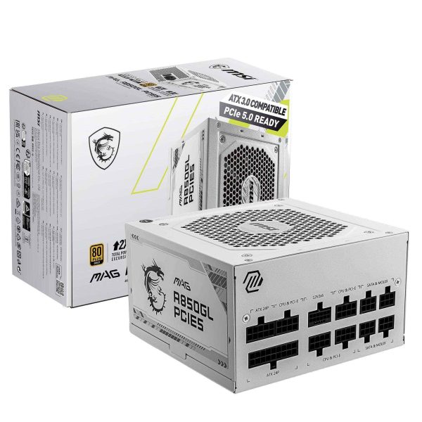 MSI 850 W Full Modular 80 PLUS GOLD Certified - ATX 3.0 80+ Gold (850W) White