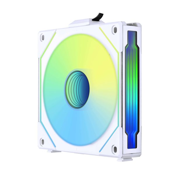 LIAN LI UNI FAN SL INFINITY 120 RGB WHITE  REVERSE BLADE VERSION ---UF-RSLIN120-1W (No controller included)