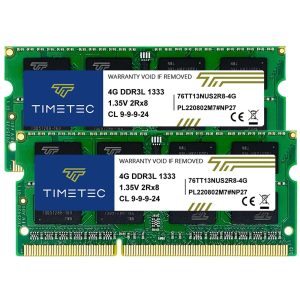 Timetec Hynix IC 16GB Kit(2x8GB) DDR3 1333MHz PC3-10600 Non ECC Unbuffered 1.5V CL9 2Rx8 Dual Rank 204 Pin SODIMM Laptop Notebook Computer Memory Ram Module Upgrade(16GB Kit(2x8GB)) - 8GB (2 x 4GB)