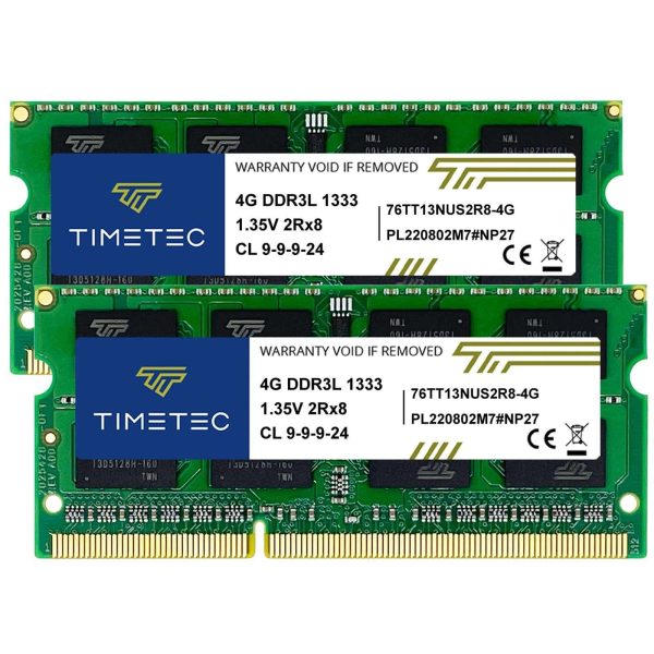 Timetec Hynix IC 16GB Kit(2x8GB) DDR3 1333MHz PC3-10600 Non ECC Unbuffered 1.5V CL9 2Rx8 Dual Rank 204 Pin SODIMM Laptop Notebook Computer Memory Ram Module Upgrade(16GB Kit(2x8GB)) - 8GB (2 x 4GB)