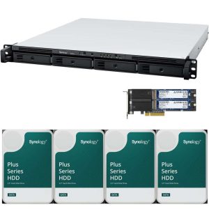 Synology RS822+ AMD Ryzen V1500B 4-Bay NAS 2GB RAM, 1.6TB (2x800GB) Cache, 16TB (4 x 4TB) of Synology Plus NAS Drives Fully Assembled and Tested By CustomTechSales - 2GB,16TB (4 x 4TB)