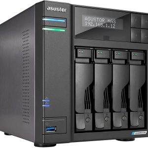 Asustor AS6706T Lockerstor 6 Gen2,4Bay NAS,Quad-Core 2.0GHz CPU,Dual 2.5GbE Ports,8GB DDR4,Four M.2 SSD Slots (Diskless) - 4-Bay,Intel Celeron,4GB DDR4,2 x DDR4 SODIMM,AS6704T