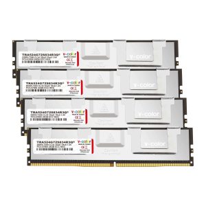 V-COLOR DDR5 128GB (32GBx4) 6000MHz CL32 4Gx4 1Rx4 OC R-DIMM (Overclocking ECC Registered DIMM) 1.25V Memory Ram for TRX50 Workstation (AMD EXPO) (TRA532G60S432Q) - 96GB (4 x 24GB),DDR5 7200 (PC5 57600)