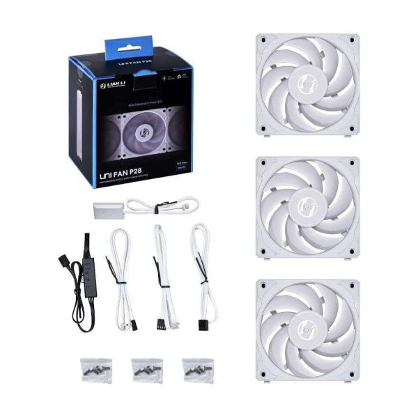 LIAN LI UNI Fan P28 120 White  3x 12cm Fan Pack with a Fan Speed Controller -- UF-P28120-3W