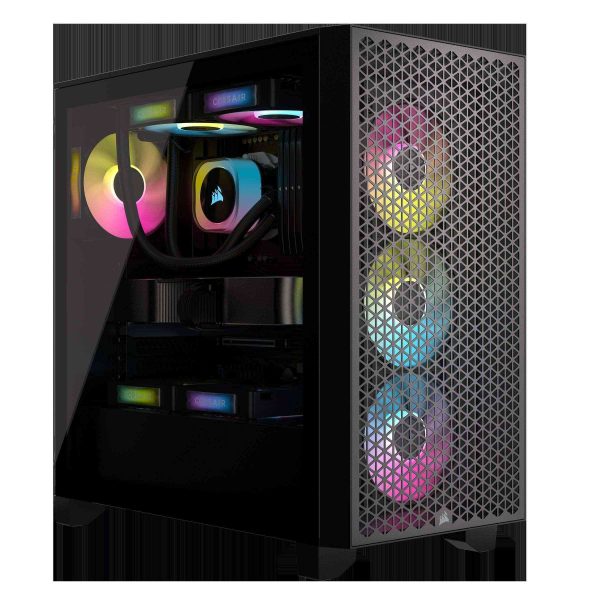 CORSAIR iCUE Link RX120 RGB 120mm PWM Fans with iCUE Link System Hub - Magnetic Dome Bearing - Triple Pack - Black