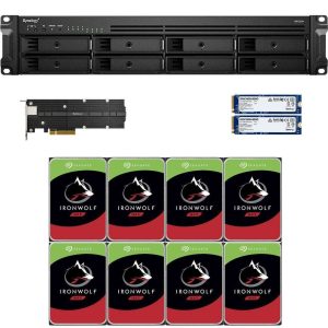 Synology RS1221+ RackStation with 16GB RAM, 1.6TB (2x800GB) Synology Cache and 80TB (8 x 10TB) of Seagate Ironwolf NAS Drives Fully Assembled and Tested By CustomTechSales - 4GB DDR4,32TB (8 x 4TB)