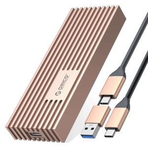 ORICO  40Gbps M.2 NVMe Enclosure for Thunderbolt 4/Thunderbolt 3/USB4 Max 4TB SSD 2230/2242/2260/2280 Aluminum M2 External SSD Case for M1 M2 Pro/Max, Compatible with USB4/3.2/3.1/3.0/2.0 - Rose Gold,M.2 NVME SSD,USB 3.2 Gen2x2 (20Gbps)