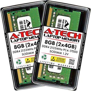A-Tech 16GB (2x8GB) DDR4 2400MHz SODIMM PC4-19200 Non-ECC Unbuffered CL17 1.2V 260-Pin SO-DIMM Laptop Notebook Computer RAM Memory Upgrade Kit - 8GB (2 x 4GB),DDR4 2133 (PC4 17000),15