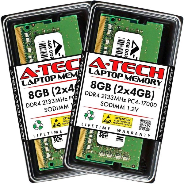 A-Tech 16GB (2x8GB) DDR4 2400MHz SODIMM PC4-19200 Non-ECC Unbuffered CL17 1.2V 260-Pin SO-DIMM Laptop Notebook Computer RAM Memory Upgrade Kit - 8GB (2 x 4GB),DDR4 2133 (PC4 17000),15