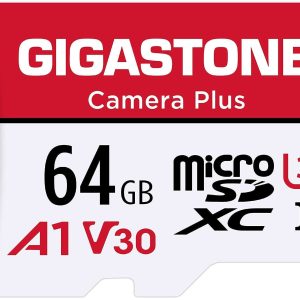 [Gigastone] Micro SD Card 32GB 5-Pack, Camera Plus, MicroSDHC Memory Card for Video Camera, Wyze Cam, Security Camera, Roku, Full HD Video Recording, UHS-I U1 A1 Class 10, up to 90MB/s, with Adapter - 64GB,Camera Plus,1-Pack