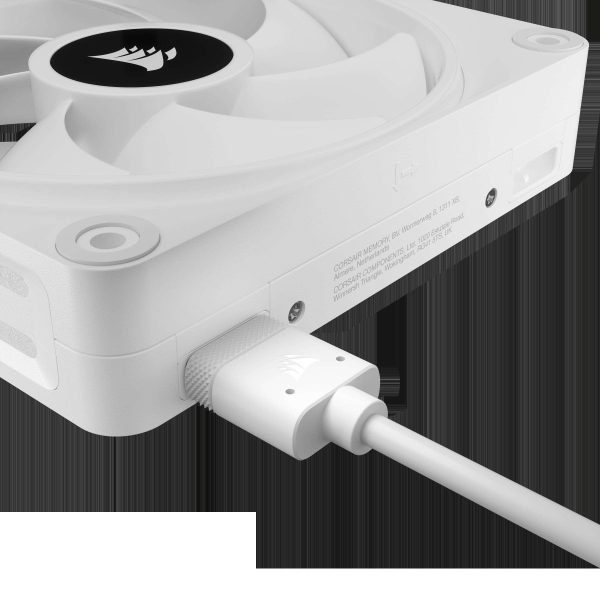 CORSAIR QX RGB Series, iCUE LINK QX120 RGB WHITE, 120mm Magnetic Dome RGB Fan, Starter  Kit
