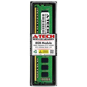 A-Tech 64GB (8x8GB) 2Rx8 PC3-14900E DDR3 1866 MHz ECC UDIMM 1.5V ECC Unbuffered DIMM 240-Pin Dual Rank x8 Server & Workstation RAM Memory Upgrade Kit - 8GB