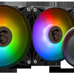 MSI MAG CoreLiquid E360 Black - AIO ARGB CPU Liquid Cooler - Rotating Cap Design - 360mm Radiator - Triple 120mm ARGB PWM Fans - LGA 1700 Ready / AM5 Compatible - 2 Fan Slots (120 mm),Black