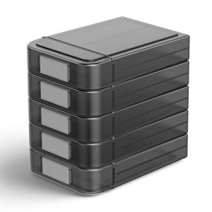 ORICO 2.5" HDD Storage Case Multi-Bay Storage 2.5 inch HDD Protection Box for Hard Drive with label Design Moisture proof - 5 Packs - Grey,3.5in,5-Bay