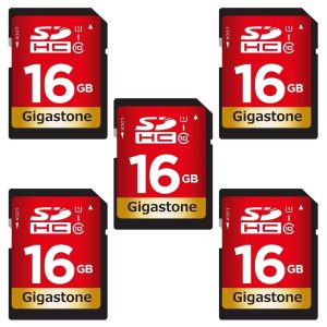 GIGASTONE 16GB SD Card UHS-I U1 Class 10 SDHC Memory Card High-Speed Full HD Video Canon Nikon Sony Pentax Kodak Olympus Panasonic Digital Camera - 16GB,Full HD Video,5-Pack