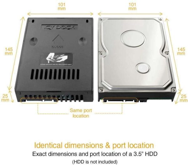 Icy Dock MB882SP-1S-2B | 2.5" to 3.5" SAS / SATA HDD & SSD Converter / Mount / Kit / Adapter | EZConvert