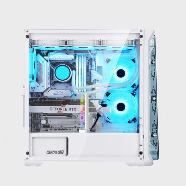 PANO-MOUNTS 5V 3-Pin ARGB Addressable RGB GPU Support Bracket Holder Sliding Height Adjustable Magnetic With Acrylic For Graphics and Video Cards White